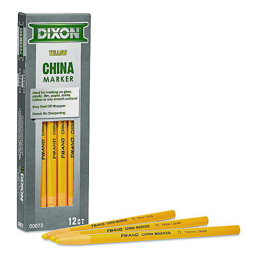 Dixon China Marker, Yellow, 12/Pack (000730002)