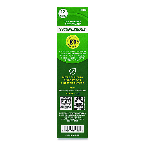Ticonderoga Erasable Colored Pencils, 2.6 mm, 2B (#2), Blue Lead, Blue Barrel, 12/Pack (142090002)