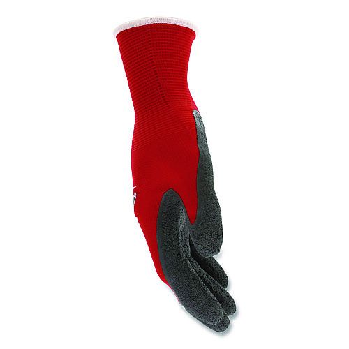 MCR Safety Ninja Flex Latex Coated Palm Gloves, EN388: 3131, 10" Long, Medium, Red/Gray, 12 Pairs (N9680M)