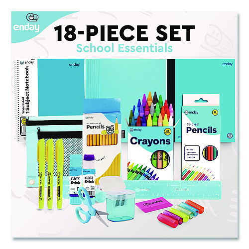 enday Back to School Supplies Kit for Grades K-5, Blue (1314)