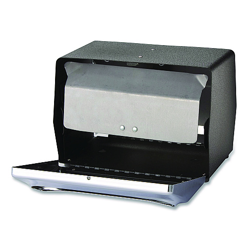 Dixie Tabletop Napkin Dispenser, 7.5" x 6" x 5.3", Black/Chrome (51602CT)