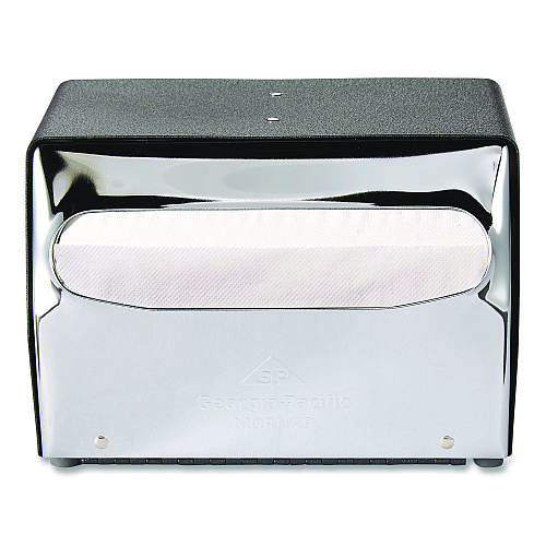 Dixie Tabletop Napkin Dispenser, 7.5" x 6" x 5.3", Black/Chrome (51602CT)