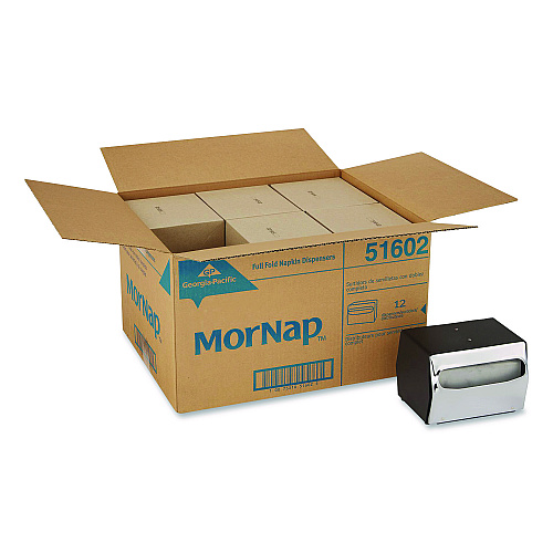 Dixie Tabletop Napkin Dispenser, 7.5" x 6" x 5.3", Black/Chrome (51602CT)