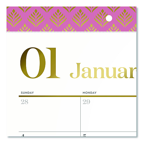Cambridge Workstyle Compact Deskpad, 17.75 x 11, White Sheets, Pink Headband/Clear Corners, 12-Month (Jan-Dec): 2026 (1606705)
