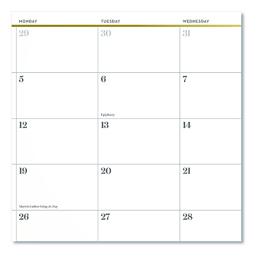 Cambridge Workstyle Compact Deskpad, 17.75 x 11, White Sheets, Pink Headband/Clear Corners, 12-Month (Jan-Dec): 2026 (1606705)
