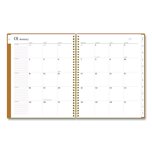 Cambridge WorkStyle Weekly/Monthly Planner, 11 x 8.5, Baked Clay Cover, 12-Month (Jan-Dec): 2026 (160690507)
