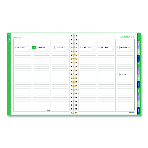 AT-A-GLANCE Badge Geo Weekly/Monthly Planner, 11 x 8.5, Green Cover, 13-Month (Jan-Jan): 2026 (1753G905)