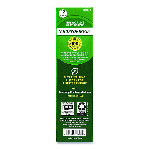 Dixon Ticonderoga Laddie Woodcase Pencil with Microban, HB (#2), Black Lead, Yellow Barrel, 12/Pack (133040002)