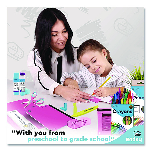 enday Back to School Supplies Kit for Grades K-5, Pink (1315)
