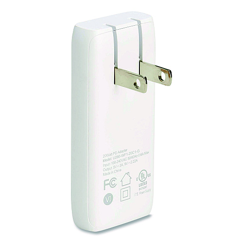 Tripp Lite Flat One-Port USB-C Wall Charger with GaN Technology, White (U280WF120C1G)
