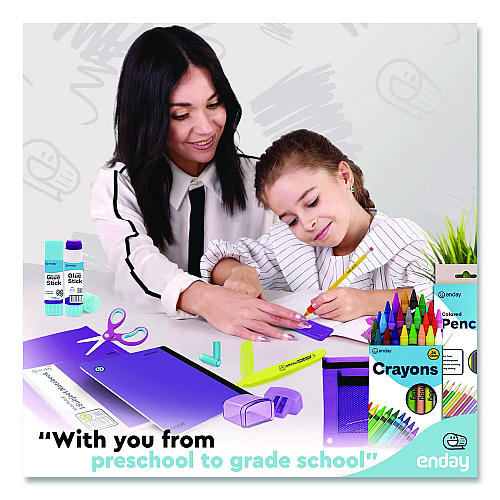 enday Back to School Supplies Kit for Grades K-5, Purple (1316)