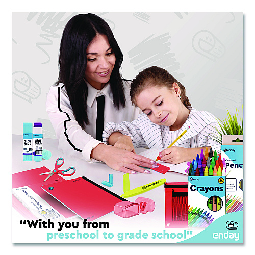 enday Back to School Supplies Kit for Grades K-5, Red (1319)