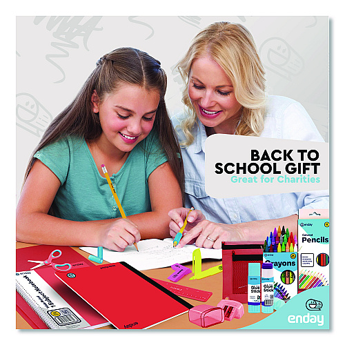 enday Back to School Supplies Kit for Grades K-5, Red (1319)