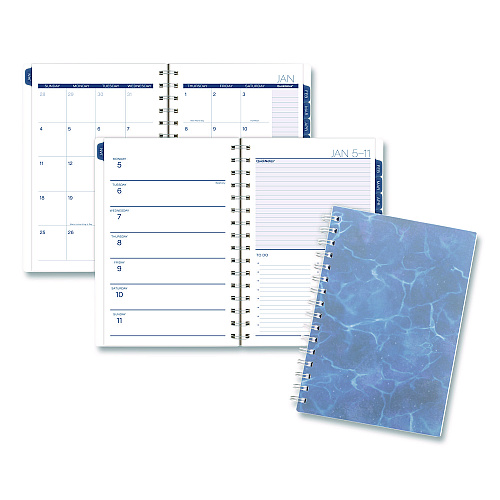 Cambridge Abyss Weekly/Monthly Planner, 8.5 x 5.5, Water-Inspired Artwork, Blue Cover, 12-Month(Jan-Dec): 2026 (1756200)