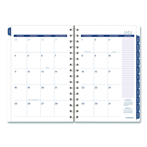 Cambridge Abyss Weekly/Monthly Planner, 8.5 x 5.5, Water-Inspired Artwork, Blue Cover, 12-Month(Jan-Dec): 2026 (1756200)