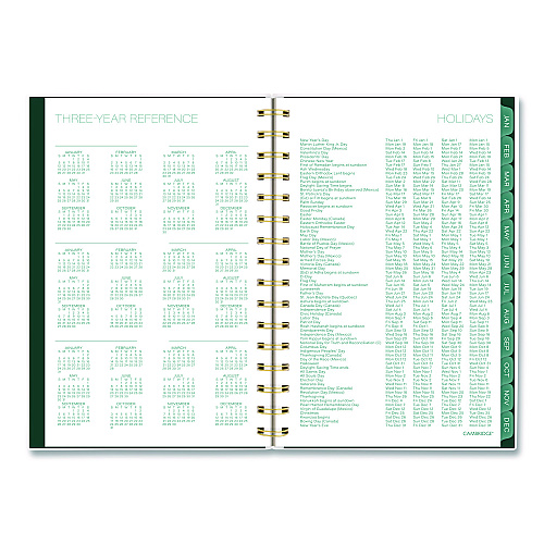 Cambridge Emerald Isle Weekly/Monthly Planner, 8.5 x 5.5, Green Marbled Cover, 12-Month (Jan-Dec): 2026 (1758200)