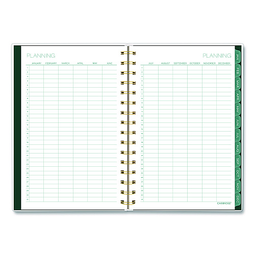 Cambridge Emerald Isle Weekly/Monthly Planner, 8.5 x 5.5, Green Marbled Cover, 12-Month (Jan-Dec): 2026 (1758200)