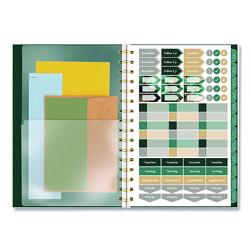 Cambridge Emerald Isle Weekly/Monthly Planner, 8.5 x 5.5, Green Marbled Cover, 12-Month (Jan-Dec): 2026 (1758200)