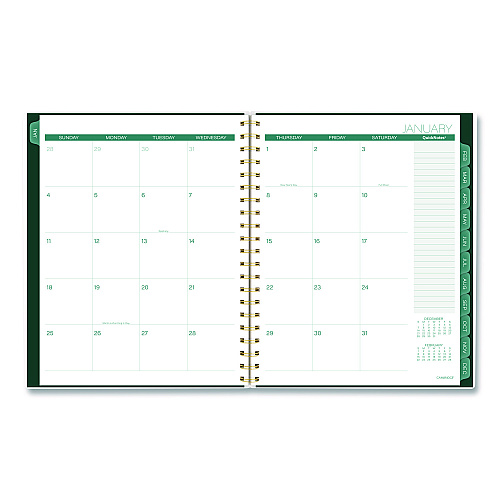 Cambridge Emerald Isle Weekly/Monthly Planner, 11 x 8.5, Green Marbled Cover, 12-Month (Jan-Dec): 2026 (1758905)