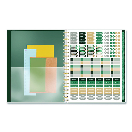 Cambridge Emerald Isle Weekly/Monthly Planner, 11 x 8.5, Green Marbled Cover, 12-Month (Jan-Dec): 2026 (1758905)