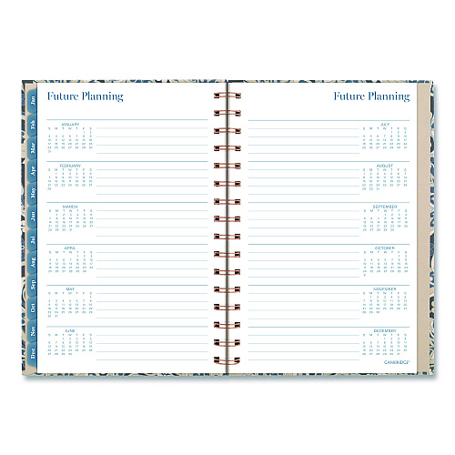 Cambridge Elizabeth Weekly/Monthly Planner, 8.5 x 5.5, Floral Artwork, Blue Cover, 12-Month (Jan-Dec): 2026 (1763200)