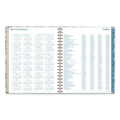 Cambridge Elizabeth Weekly/Monthly Planner, 11 x 8.5, Floral Artwork, Blue Cover, 12-Month  (Jan-Dec): 2026 (1763905)