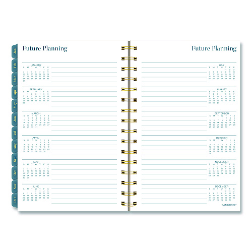 Cambridge Midnight Garden Weekly/Monthly Planner, 8.5 x 5.5, Floral Artwork, Black/Pink/Green Cover, 12-Month (Jan-Dec): 2026 (1768200)