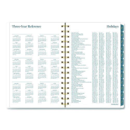 Cambridge Midnight Garden Weekly/Monthly Planner, 8.5 x 5.5, Floral Artwork, Black/Pink/Green Cover, 12-Month (Jan-Dec): 2026 (1768200)