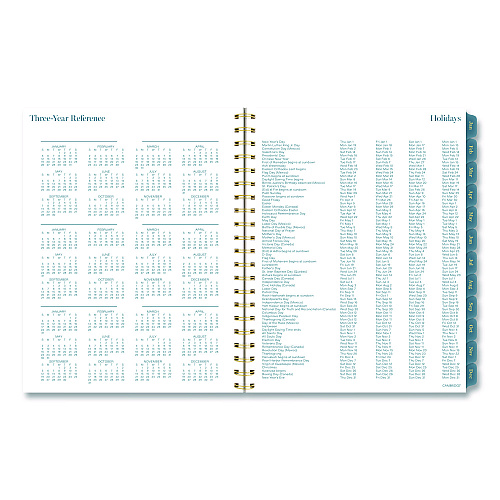 Cambridge Midnight Garden Weekly/Monthly Planner, 11 x 8.5, Floral Artwork, Black/Pink/Green Cover, 12-Month (Jan-Dec): 2026 (1768905)