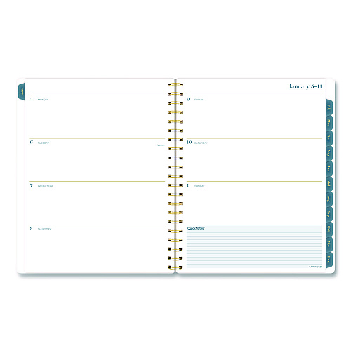 Cambridge Midnight Garden Weekly/Monthly Planner, 11 x 8.5, Floral Artwork, Black/Pink/Green Cover, 12-Month (Jan-Dec): 2026 (1768905)