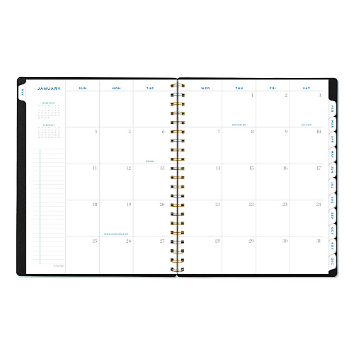 AT-A-GLANCE Signature Collection Weekly/Monthly Planner, 11 x 8.5, Black Cover, 12-Month (Jan-Dec): 2026 (YP90501)