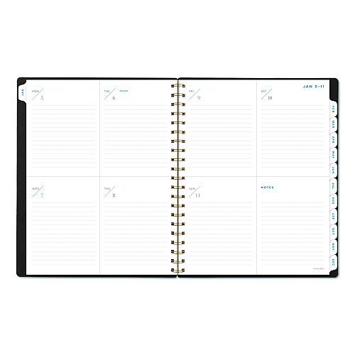 AT-A-GLANCE Signature Collection Weekly/Monthly Planner, 11 x 8.5, Black Cover, 12-Month (Jan-Dec): 2026 (YP90501)