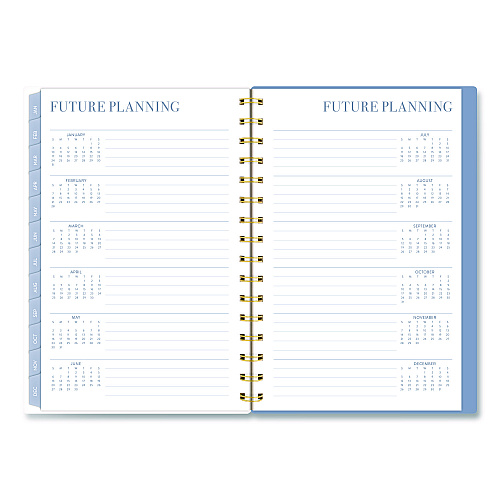 Cambridge Weekly/Monthly Calista Floral Planners, 8.5 x 5.5, Floral Artwork, Blue/Purple/Green Cover, 13-Month: Jan 2026 to Jan 2027 (LB40200)
