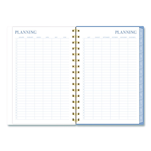 Cambridge Weekly/Monthly Calista Floral Planners, 8.5 x 5.5, Floral Artwork, Blue/Purple/Green Cover, 13-Month: Jan 2026 to Jan 2027 (LB40200)