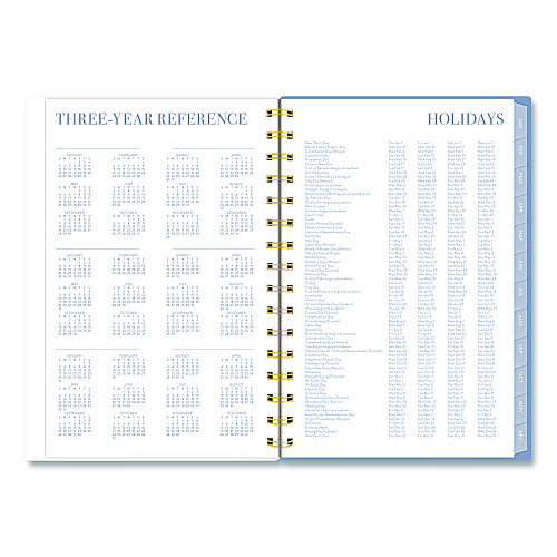 Cambridge Weekly/Monthly Calista Floral Planners, 8.5 x 5.5, Floral Artwork, Blue/Purple/Green Cover, 13-Month: Jan 2026 to Jan 2027 (LB40200)
