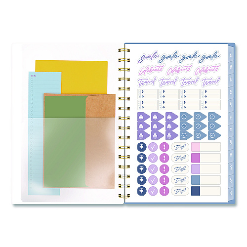 Cambridge Weekly/Monthly Calista Floral Planners, 8.5 x 5.5, Floral Artwork, Blue/Purple/Green Cover, 13-Month: Jan 2026 to Jan 2027 (LB40200)