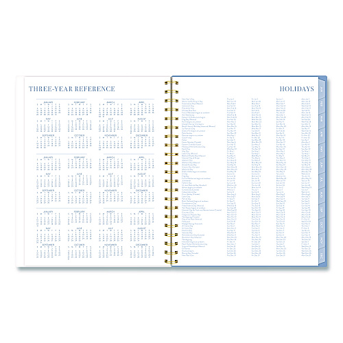 Cambridge Weekly/Monthly Calista Floral Planners, 11 x 8.5, Floral Artwork, Blue/Purple/Green Cover, 13 Month: Jan 2026 to Jan 2027 (LB40905)