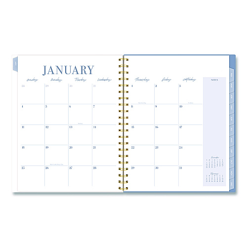 Cambridge Weekly/Monthly Calista Floral Planners, 11 x 8.5, Floral Artwork, Blue/Purple/Green Cover, 13 Month: Jan 2026 to Jan 2027 (LB40905)