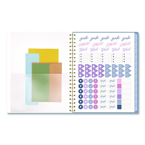 Cambridge Weekly/Monthly Calista Floral Planners, 11 x 8.5, Floral Artwork, Blue/Purple/Green Cover, 13 Month: Jan 2026 to Jan 2027 (LB40905)