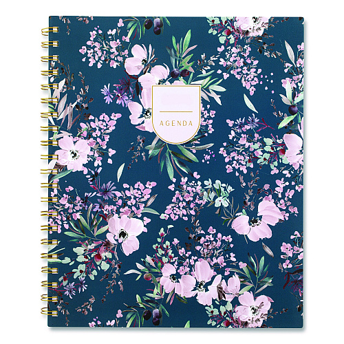 Cambridge Weekly/Monthly Calista Floral Planners, 11 x 8.5, Floral Artwork, Blue/Purple/Green Cover, 13 Month: Jan 2026 to Jan 2027 (LB40905)