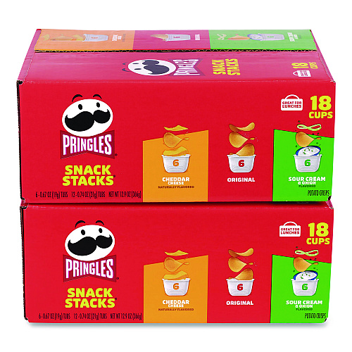 Mars Mini Milk Chocolate and Pringles Snack Stacks Variety Combo Pack, 62 oz Bag Mini/Fun Size, (36) Cups Assorted Flavors/Bundle (60004170)