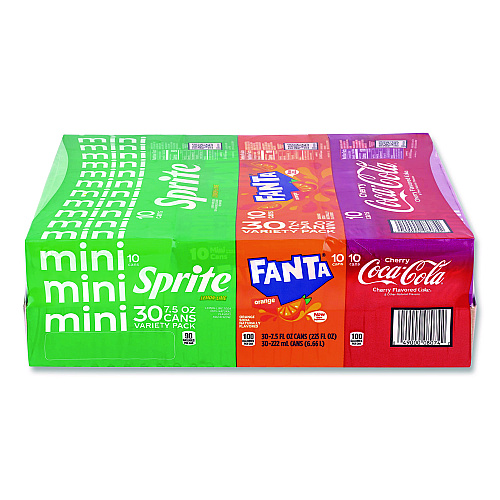 Coca-Cola Soda Mini Variety and Cheez-It Combo Pack, (30) 7.5 oz Cans Assorted Flavors, (45) 1.5 oz Pouch Original Cheez-It/Bundle (60004171)