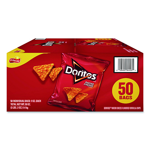Snack Box Pros Doritos Nacho Cheese Tortilla Chips and Welch's Mixed Fruit Snacks, (50) 1oz Bag Chips, (66) 0.8 oz Pouch Fruit Snacks/Bundle (60004174)