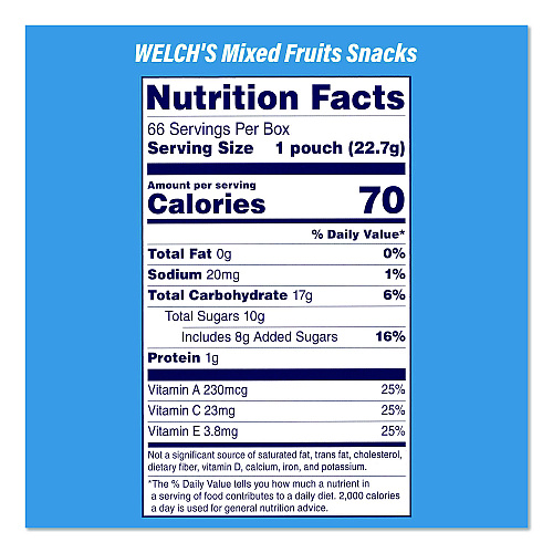 Snack Box Pros Doritos Nacho Cheese Tortilla Chips and Welch's Mixed Fruit Snacks, (50) 1oz Bag Chips, (66) 0.8 oz Pouch Fruit Snacks/Bundle (60004174)