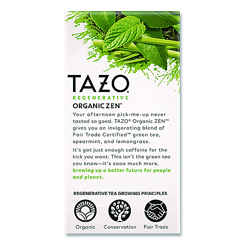 Tazo Tea Bags, Organic Zen, 16/Box (TAZ00309BX)