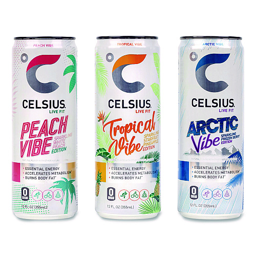 Kellogg's Celcius Vibe and Pop Tarts Variety Combo Pack,(18) 12oz Cans,(24) Frosted Strawberry/(24) Frosted Brown Sugar Cinnamon/Bundle (60004172)