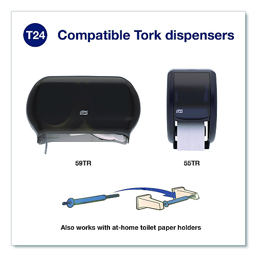 Tork&reg; Advanced High Capacity Toilet Paper, Septic Safe, 1-Ply, White, 2,000 Sheets, 36 Rolls/Carton (1102910)