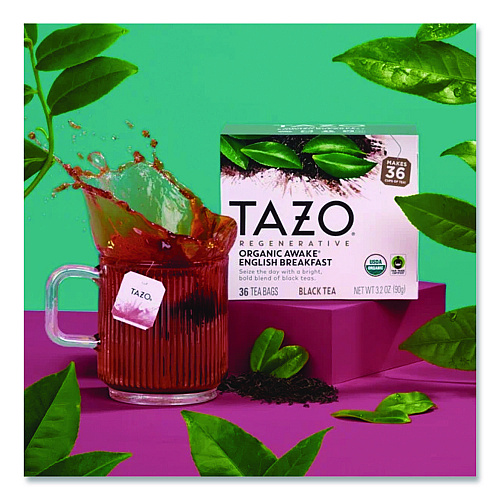 Tazo Tea Bags, Organic Awake English Breakfast, 16/Box (TAZ00303BX)