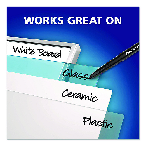 EXPO Wet Erase Markers, Fine; Ultra Fine Tip, Assorted Colors, 36/Box (2211378)