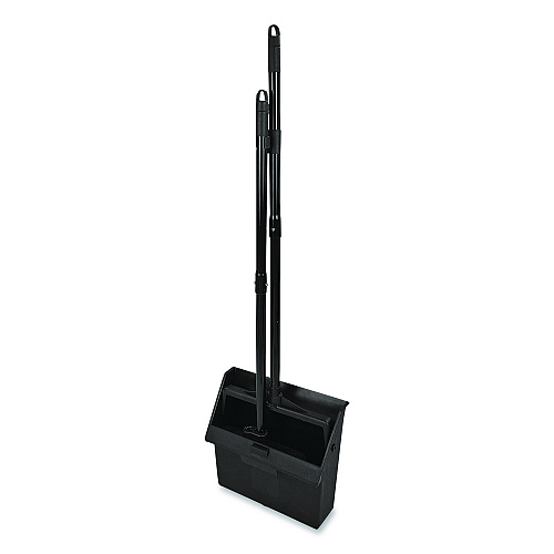 Carlisle Duo-Pan Upright Dust Pan and Broom, 11.8w x 36h, 24.5" Handle, Plastic, Black (36141503)